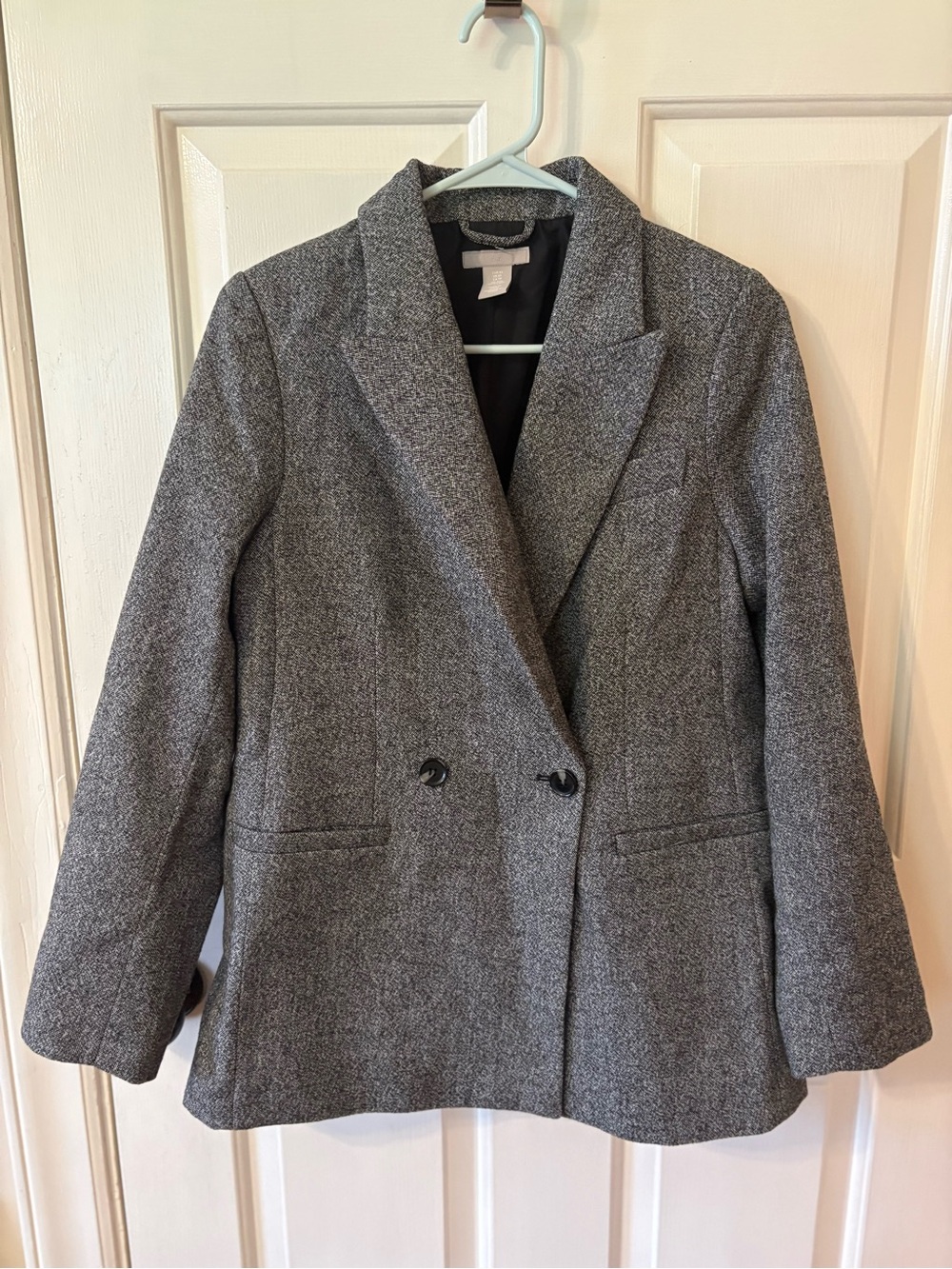 H&M Gray Double-Breasted Blazer Jacket
